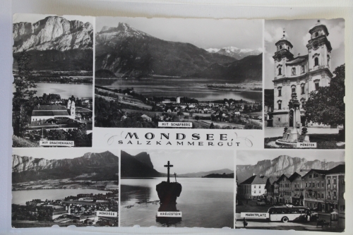 AK Mondsee (Salzkammergut) Mehrbildkarte (Marktplatz usw.) ungebraucht #PK195