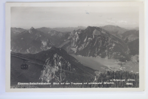 AK Ebensee-Seilschwebebahn Blick auf d. Traunsee u. Erlakogel ungebraucht #PK203