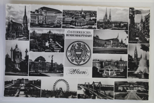 AK Wien Mehrbildkarte (Staatsoper, Karlskirche usw.) ungebraucht #PK209