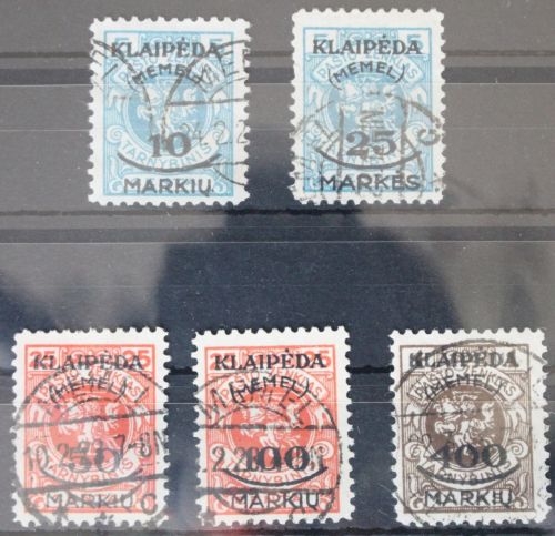 Memel 124-128 gestempelt