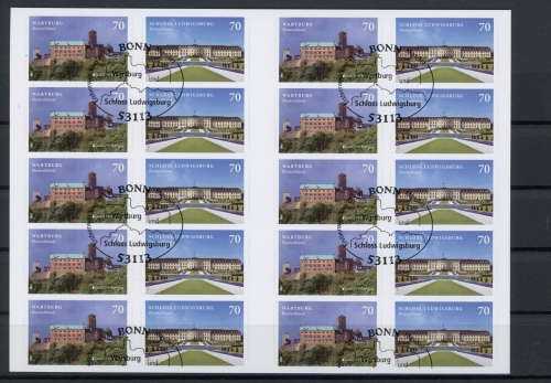 Bund Folienblatt 3311-3312 Bonn, Schlösser Ersttagssonderstempel #JL321