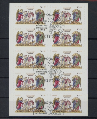 Bund Zehnerbogen 3268 Bonn, Weihnachten Ersttagssonderstempel #JL322