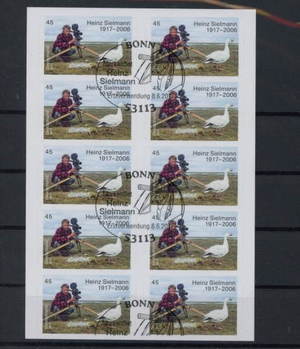 Bund Zehnerbogen 3319 Bonn, Gans Ersttagssonderstempel #JL323