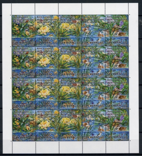 San Marino Kleinbogen mit 1598-1602 postfrisch Blumen, Natur #JD600