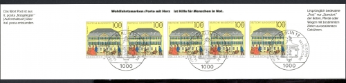 Bund Markenheft Wohlfahrt der Juden mit 1567 gestempelt Berlin #JL376