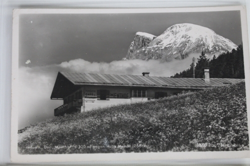 AK Mösern Der Menthof, 1300 m gegen Hohe Munde 2661,m gebraucht #PJ419