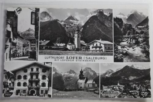 AK Lofer Mehrbildkarte (Bräu, Zur Post usw.) 1963 gebraucht #PJ479