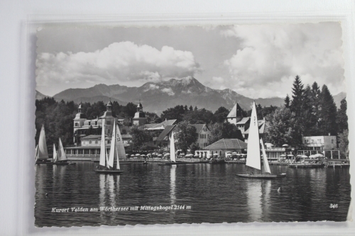 AK Velden am Wörthersee Kurort mit Mittagskogel 2144 m 1956 gebraucht #PJ610