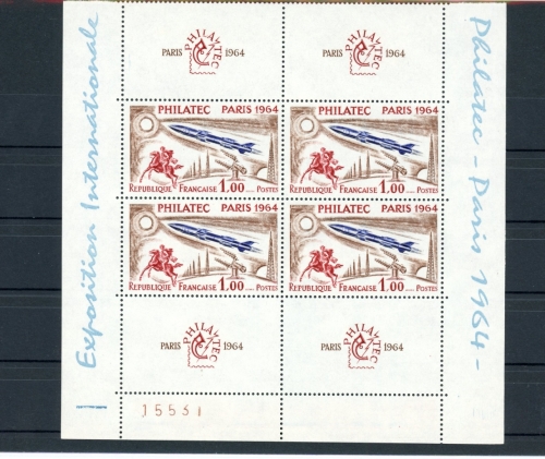Frankreich 4er Block 1480 postfrisch Briefmarkenausstellung #HK886