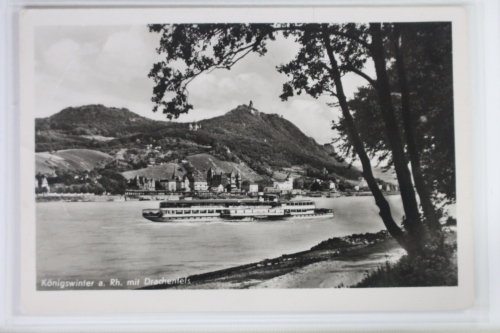 AK Königswinter m. Drachenfels an Bord Dampfer Kaiser Wilhelm ungebraucht #PK377