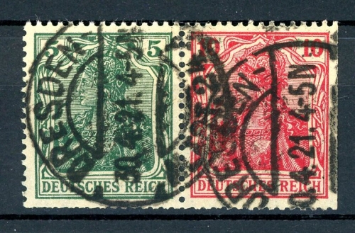 Deutsches Reich Zusammendruck W 7 II gestempelt #JM009