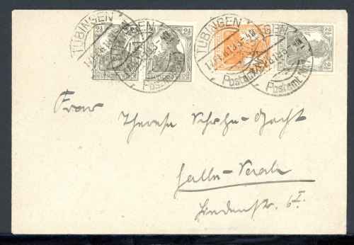 Deutsches Reich Zusammendruck S 11 a u.a. Mischfrankatur #JM011
