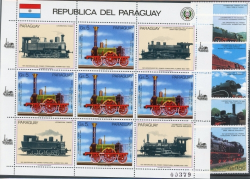 Paraguay 3898-3903, KB 3904 postfrisch Eisenbahn #IY823
