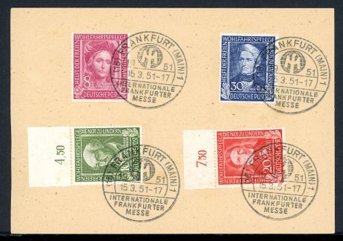 Bund 117-120 gestempelt auf Postkarte #JM102