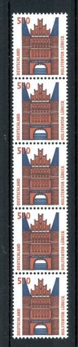 Bund Rollenmarken 5er Streifen 1938 postfrisch