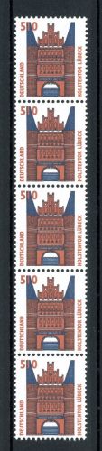 Bund Rollenmarken 5er Streifen 1938 postfrisch mit Nr. 290 #JM111