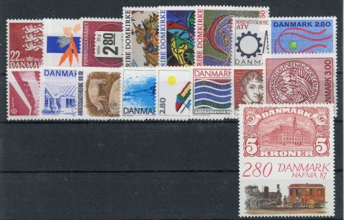 Dänemark Jahrgang 1987 888-904, Block 7 postfrisch #JJ689