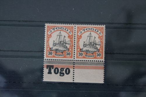 Deutsche Kolonien Togo 12 postfrisch als Streifen mit Landesnamen #WN108