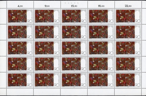Bund 25er Bogen 1029 postfrisch Bogenzählnummer #KB388