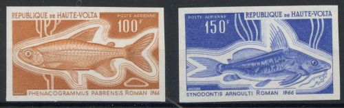 Burkina Faso Farbprobedruck Jahrgang 1966 postfrisch Fische #IN010