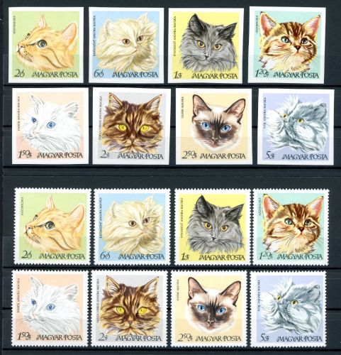 Ungarn 2387-2394 A + B postfrisch Katzen #JP110