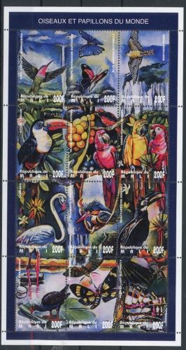 Mali 1404-1415 postfrisch Schmetterlinge ZD Bogen #GL679