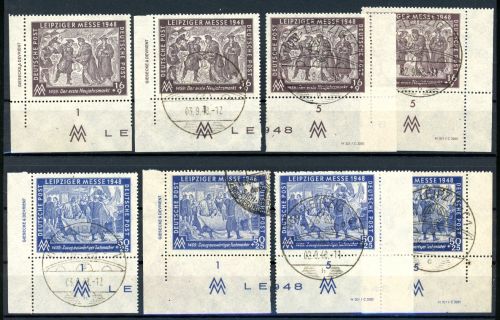 SBZ-allgemeine Ausgaben 198 / 199 x DV DZ gestempelt Zähnungstypen #JP144