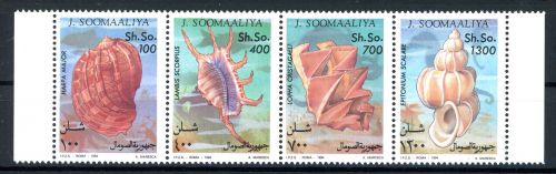 Somalia 4er Streifen 507-510 postfrisch Muscheln/ Schnecken #JP197