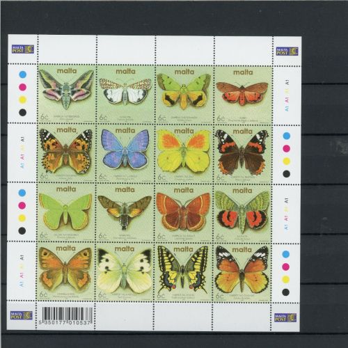 Malta ZD Bogen 1217-1232 postfrisch Schmetterlinge #Schm5038
