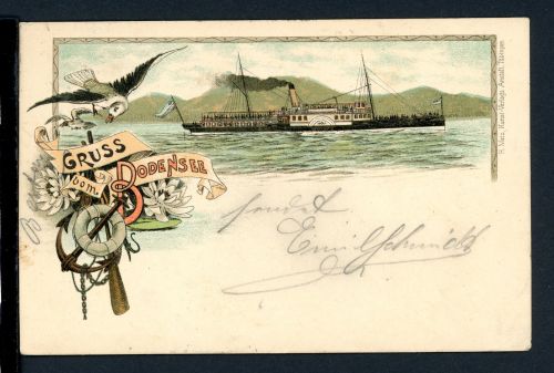 AK Bodensee Raddampfer 1897 gebraucht #HB429