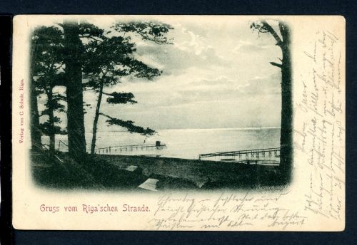 AK Riga - Lettland Strandidylle 1900 gebraucht #HB441