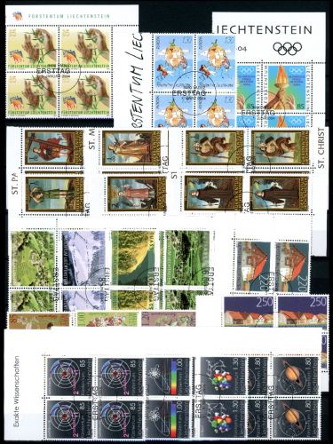 Liechtenstein Jahrgang 2004 1339-1367 gestempelt 4er Blöcke #JW938