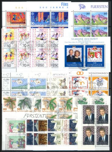 Liechtenstein Jahrgang 1992 1033-1053 gestempelt 4er Blöcke #JW941