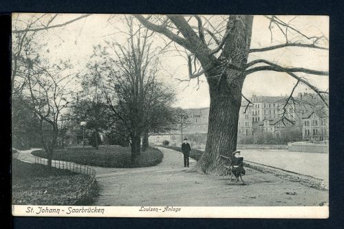 AK Saarbrücken Louisen-Anlage 1909 gebraucht #HC117