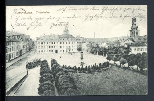 AK Saarbrücken Schloßplatz 1915 gebraucht #HC123