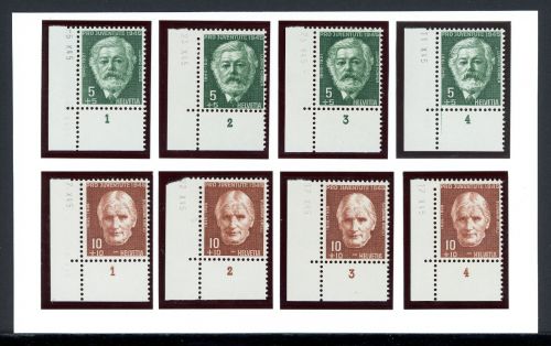Schweiz 465-466 postfrisch Formnummer/ FN 1-4 #HC359