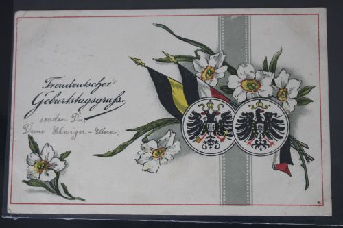 AK Deutschland Deutscher Geburtstagsgruß Feldpost 1917 gebraucht #PL158