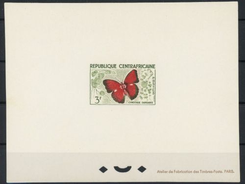 Zentralafrikanische Republik 7 postfrisch Schmetterling EDL #GL816