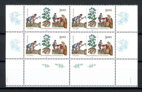 Bund 4er Block 1946 Unterrand postfrisch mit 2x 1946 L #HE504