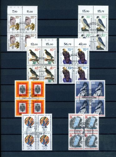 Berlin Lot 4er Blöcke mit zentrischem Ersttagssonderstempel #JW961
