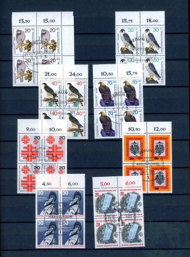 Berlin Lot 4er Blöcke mit zentrischem Ersttagssonderstempel #JW962