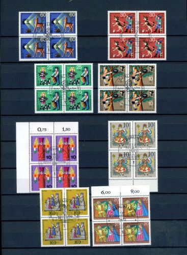 Berlin Lot 4er Blöcke mit zentrischem Ersttagssonderstempel #JW963