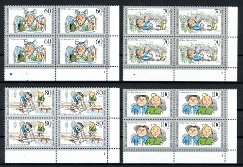 Bund 4er Block Eckrand ur 1455-1458 postfrisch Max + Moritz Formnr. 1 #HE535