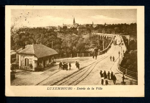 AK Luxemburg-Stadt Stadteinfahrt über die Passarelle 1931 gebraucht #HE572