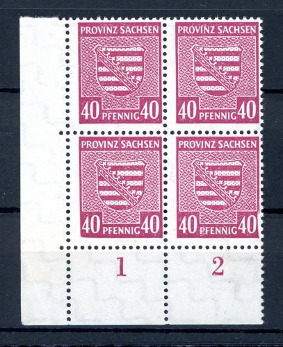 SBZ Provinz Sachsen 84 Y II postfrisch im 4er Block, geprüft #JJ782