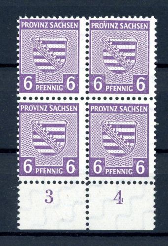 SBZ Provinz Sachsen 4er Block UR 69 X A a postfrisch geprüft Ströh #JJ788