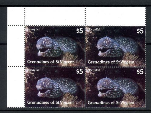 St. Vincent Grenadinen 4er Block 568 postfrisch Muräne #JO818