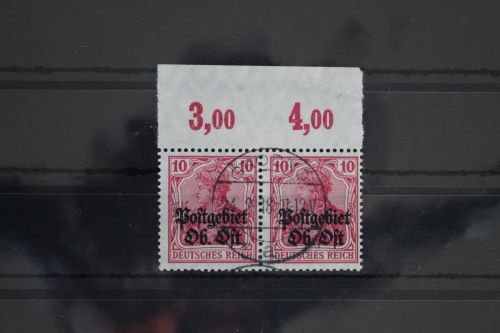 Dt. Besetzung 1. WK Oberbefehlshaber Ost 5b P OR gestempelt Paar, Hey BP #FC790