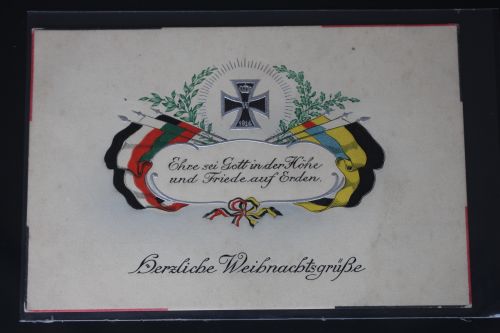 AK Deutschland Ehre sei Gott in der Höhe usw. Feldpost 1914 gebraucht #PL488