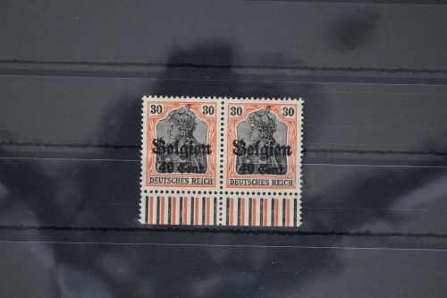 Deutsche Besetzung 1. WK Belgien 19 postfrisch Unterrandpaar #FC949